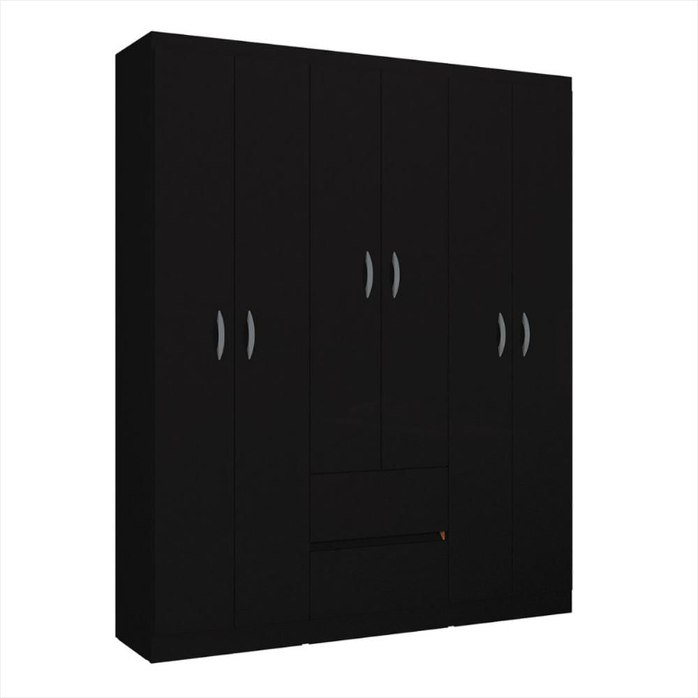 Closet Armario Lisboa 6 Puertas 183 Cm Negro