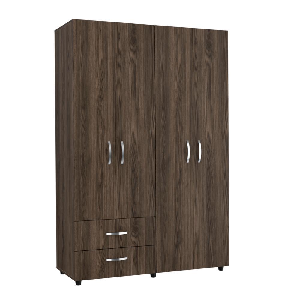 Closet Arkola Chocolate Y Blanco Con Dos Cajones img #1