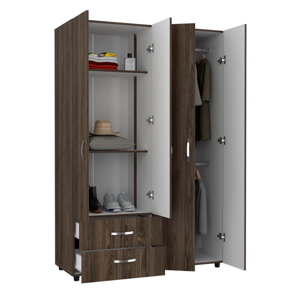 Closet Arkola Chocolate Y Blanco Con Dos Cajones img #2