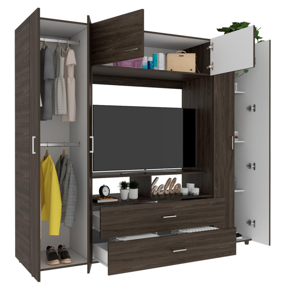 Closet Jakob Chocolate Y Blanco Con Seis Pues img #2