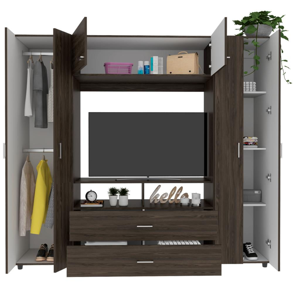 Closet Jakob Chocolate Y Blanco Con Seis Pues img #3