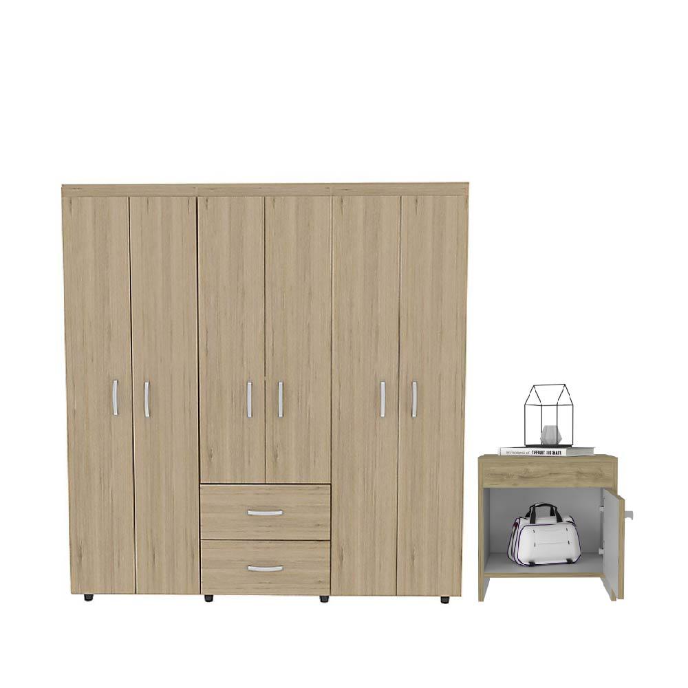 Combo Para Habitación Hybrida, Incluye Closet Y Mesa De Noche