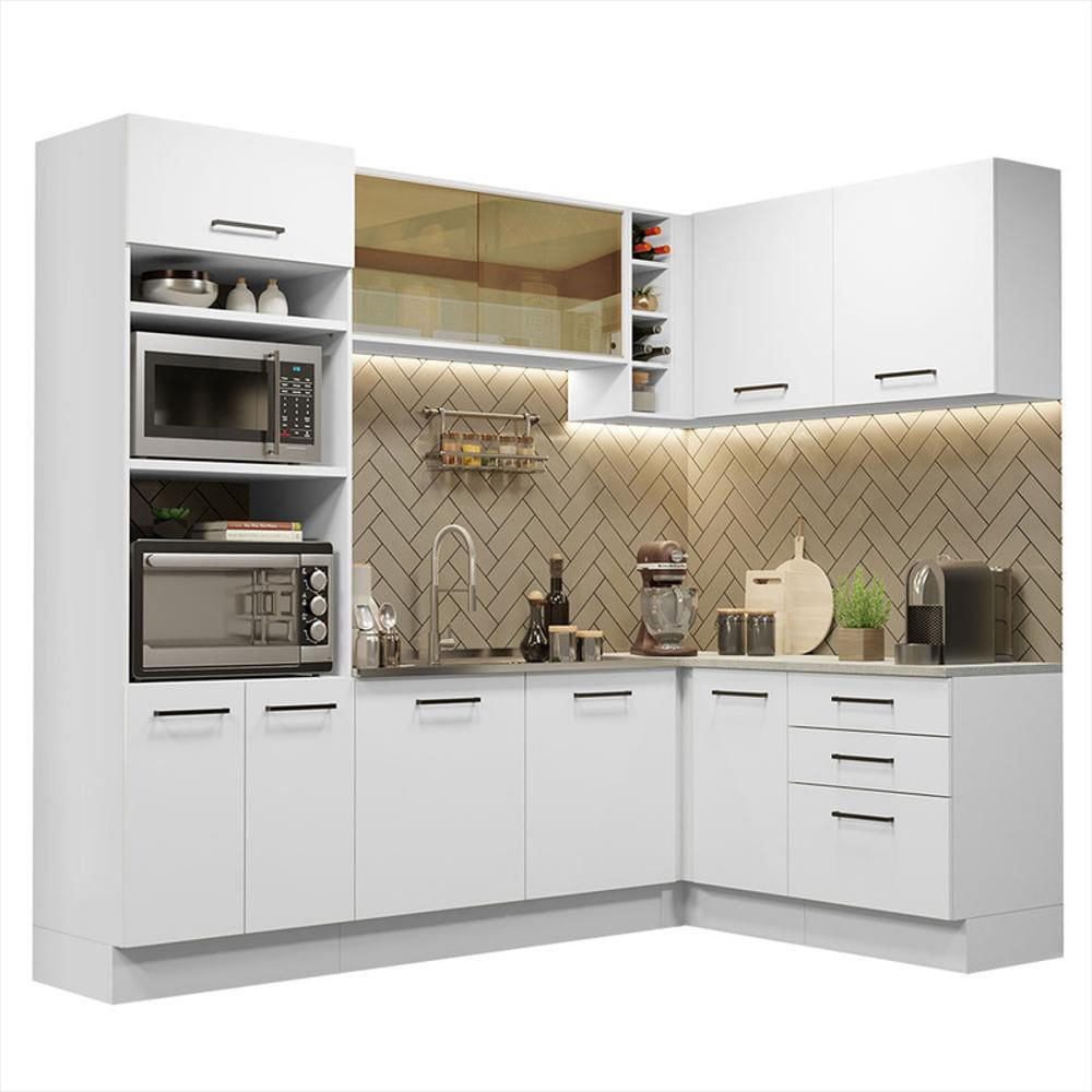 Cocina Integral Esquinera Agata 4.00M Blanco 01