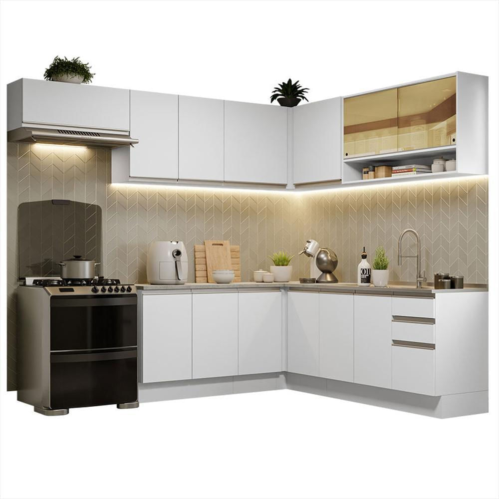 Cocina Integral Esquinera Glamy 4.70M Blanco 01