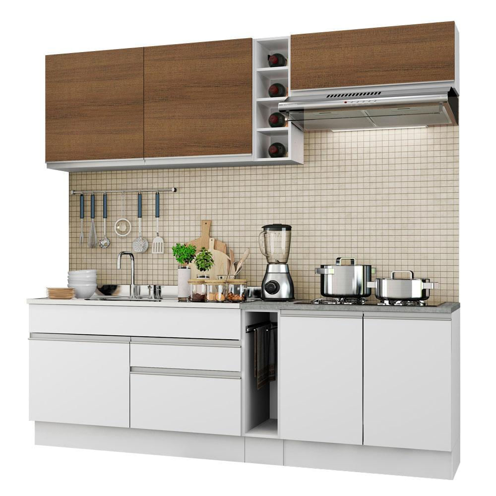 Cocina Integral Parma 2.20M Blanco/Blanco/Marrón 03