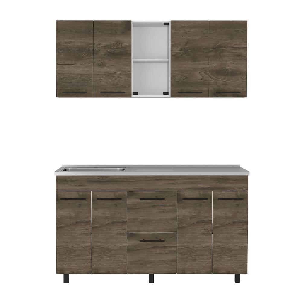 Cocina Boston Plus Bellota Y Blanco 150 Cm Izquierda Con Mesón