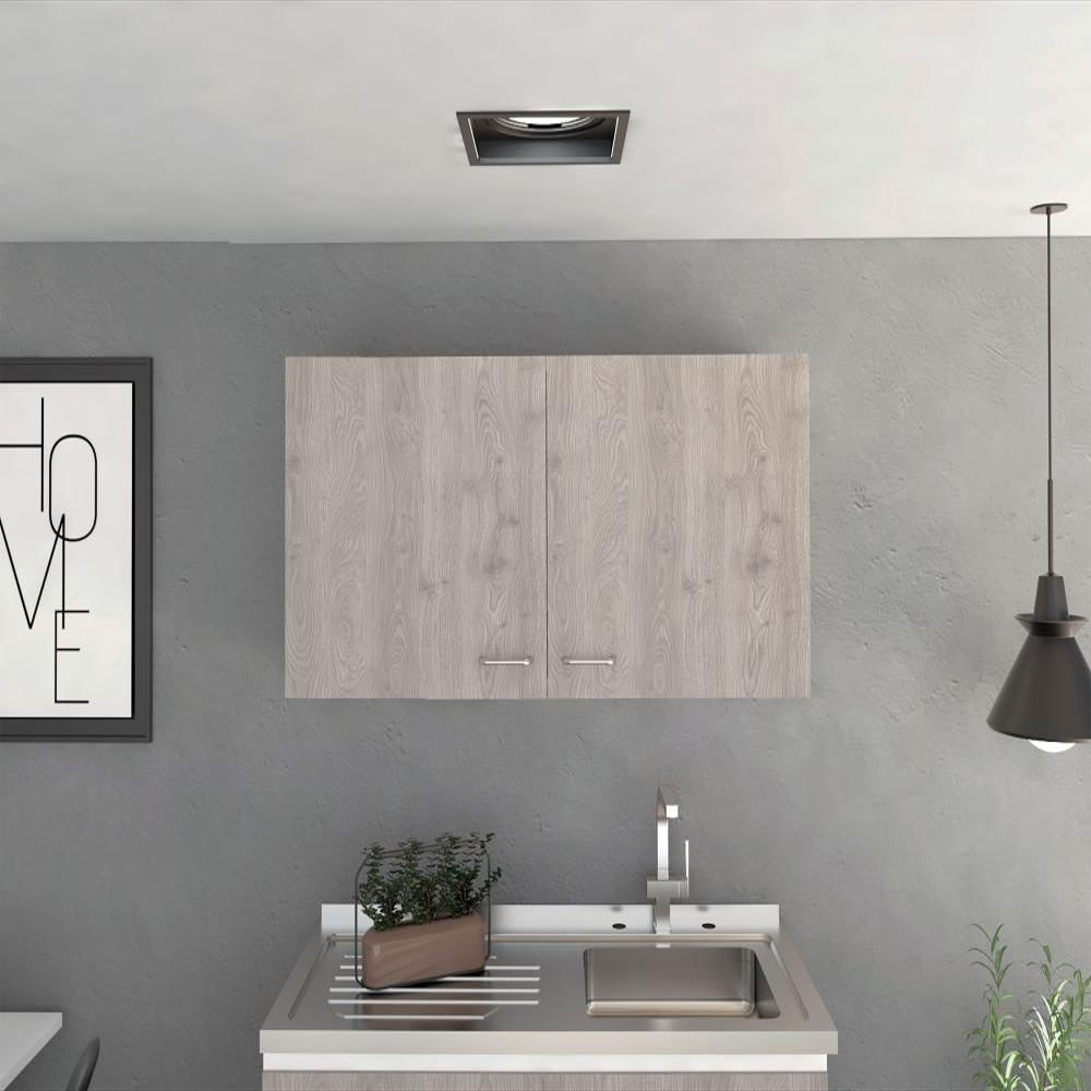 Gabinete Superior, Cantabria, Beige Y Gris Claro, Con Múltiples Entrepaños Para Almacenamiento