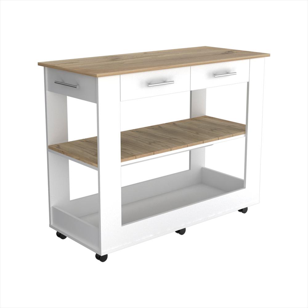 Isla De Cocina Con Rodachines Color Blanco Con Toallero img #2