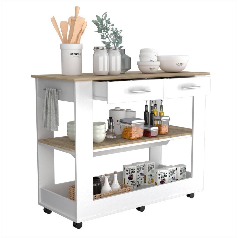 Isla De Cocina Con Rodachines Color Blanco Con Toallero img #4