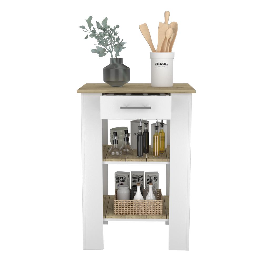 Isla De Cocina Blanco Con Toallero Fabricado En Mdf img #3