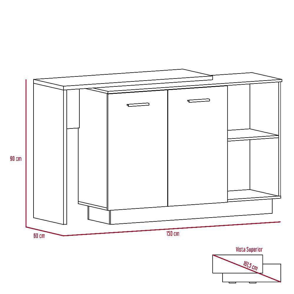 Barra De Cocina Sicilia Blanco Nevado Y Duna 150 X 60 Cm img #5