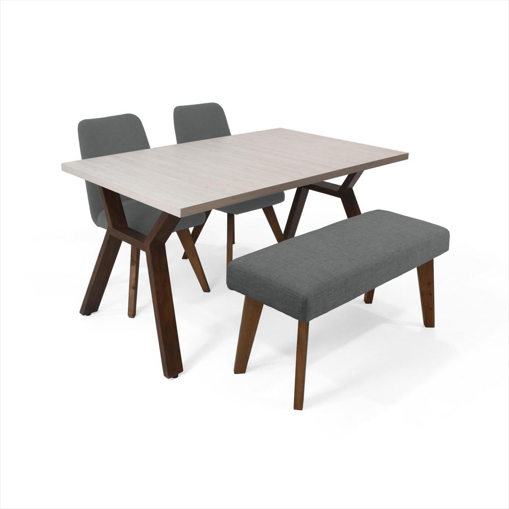 Set Comedor 4P Evora Con Butaco Gris