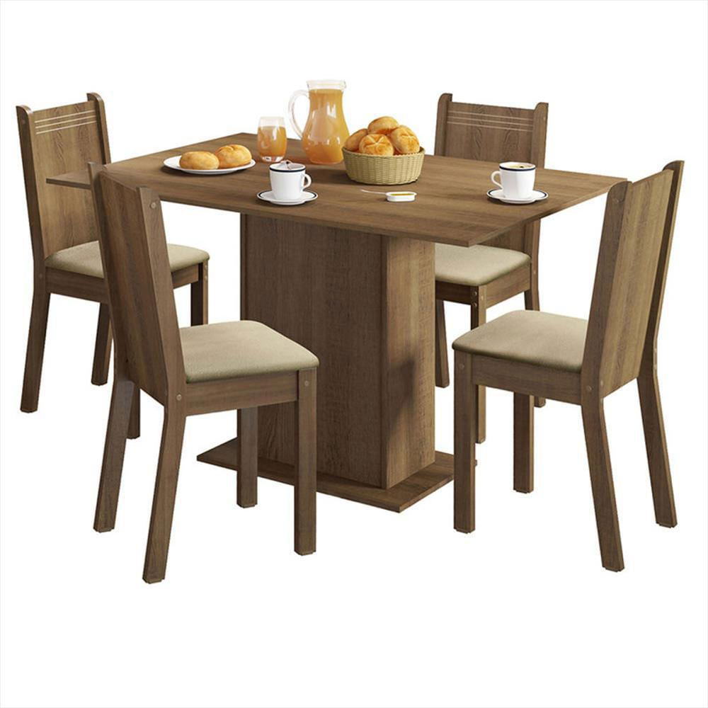 Juego De Comedor Lexy Con 4 Sillas Marron/Beige