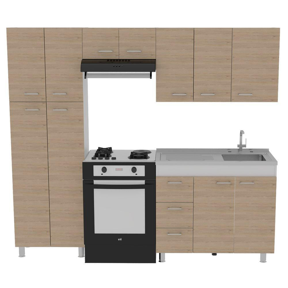 Cocina Ferreti Rovere 220 Cm Derecha Con Mesón