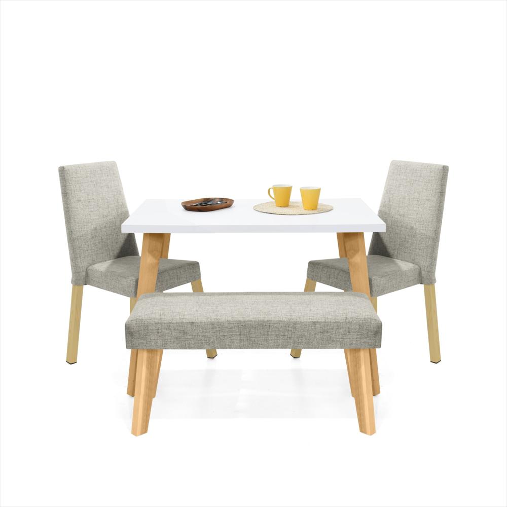Comedor 4 Puestos Lugo Matiz Sillas Y Butaco Viena 110X76x76 Taupe