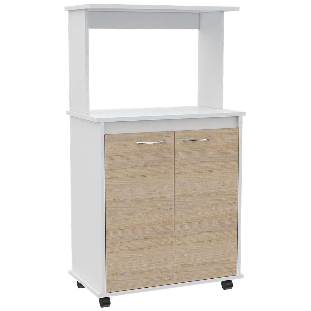 Mueble Microondas Kitchen Rovere Y Blanco 113 Cm Con Dos Puertas Mueble Microondas Kitchen Rovere Y Blanco 113 Cm Con Dos Puertas