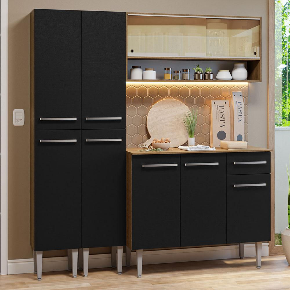 Cocina Integral Emilly 1.70M Marrón/Negro 13