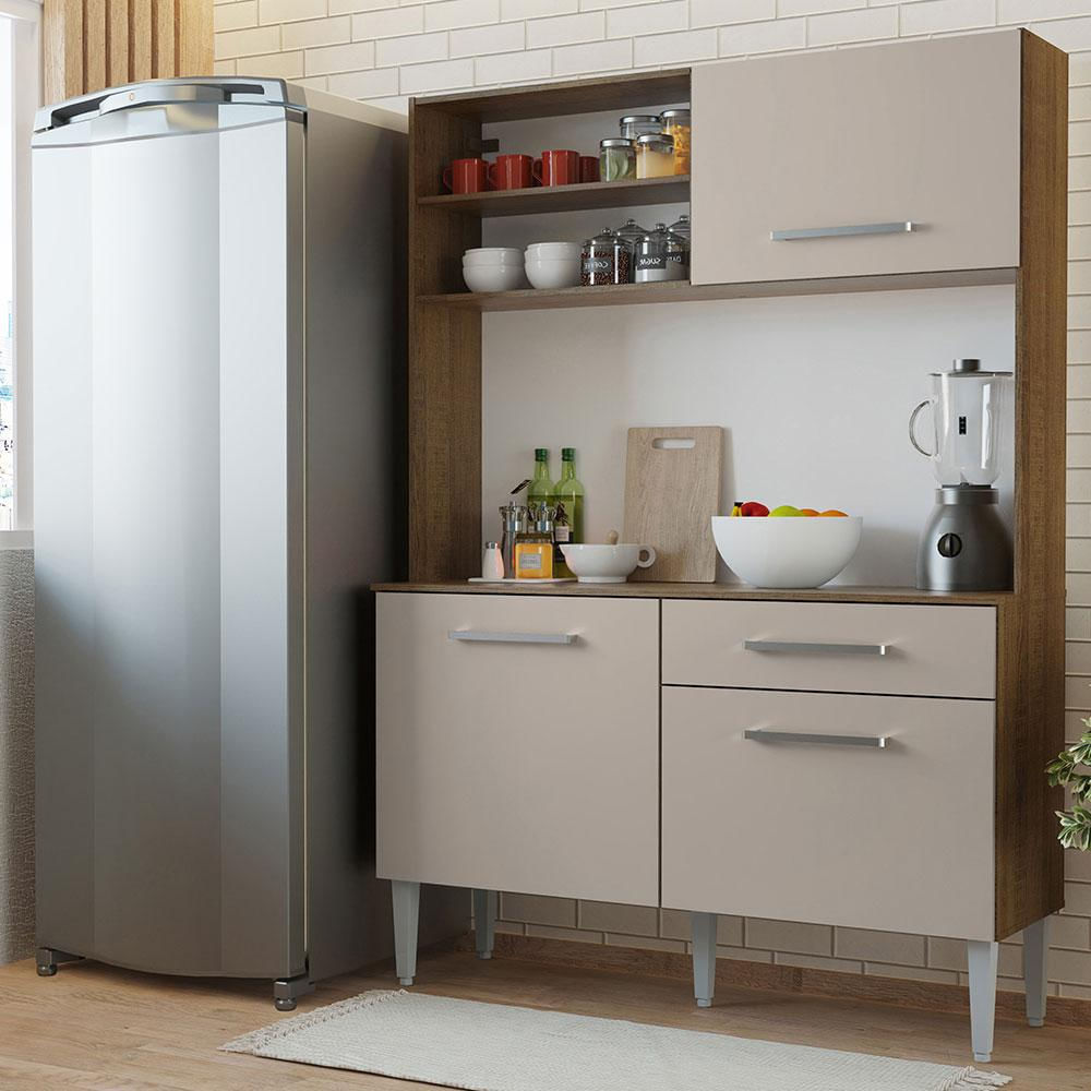 Cocina Compacta Life 1.20M Marrón/Crema