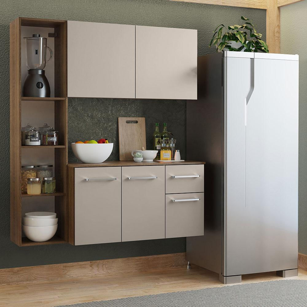 Cocina Compacta Easy 1.20M Marrón/Crema