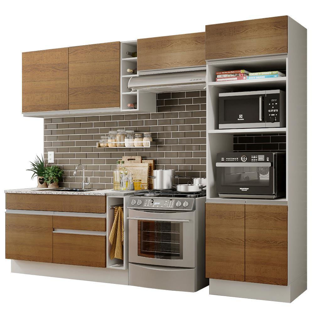Cocina Integral Cristal 2.90M Blanco/Marrón 10