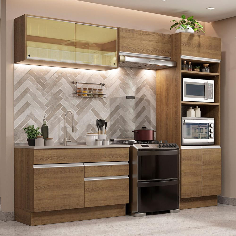 Cocina Integral Glamy 2.70M Marrón 12