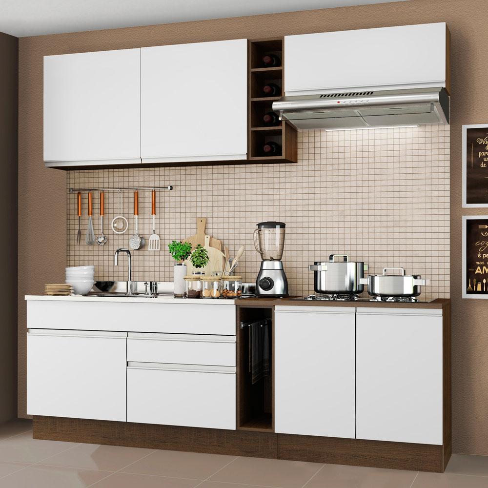 Cocina Integral Parma 2.20M Marrón/Blanco 03