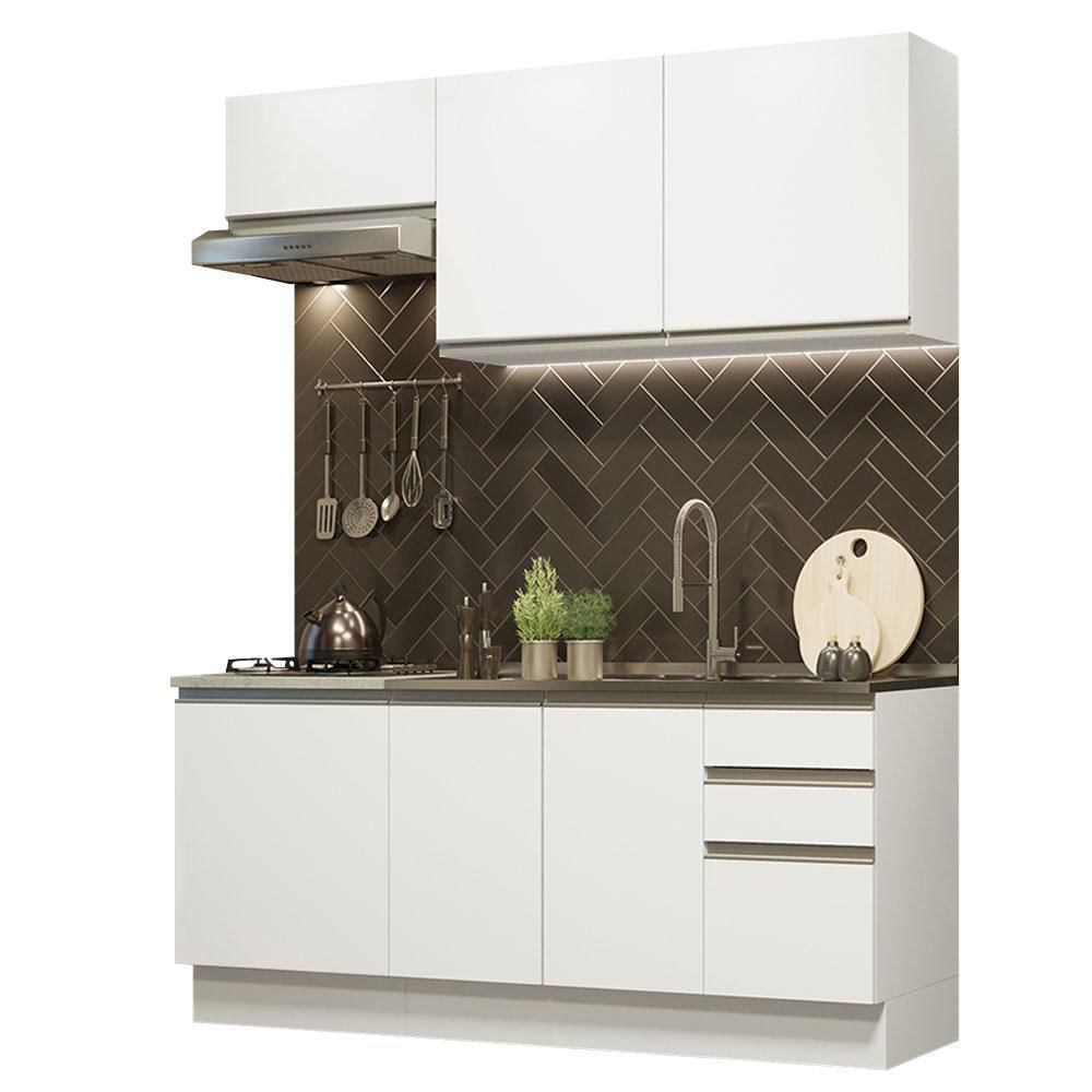 Cocina Integral Glamy 1.80 Metros Con Mesón De Acero Blanco 13