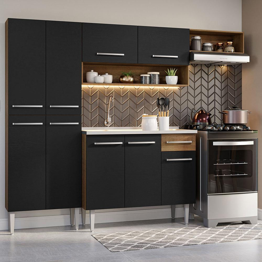 Cocina Integral Emilly 2.30M Con Mesón De Acero Mn 12