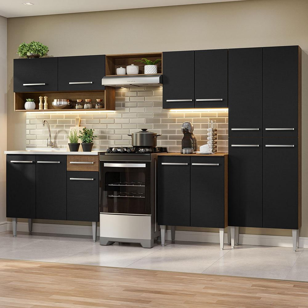 Cocina Integral Emilly 2.90M Con Mesón De Acero Mn 09