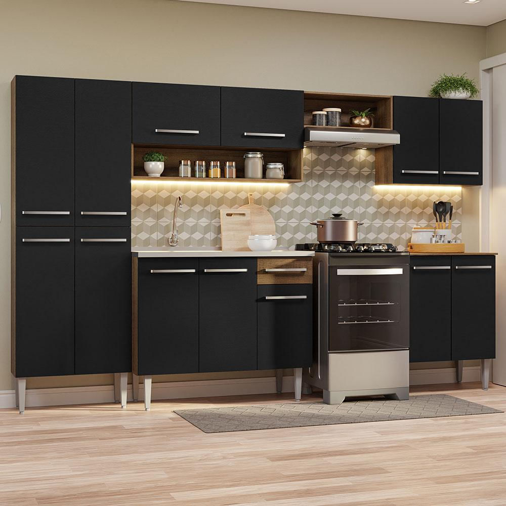 Cocina Integral Emilly 2.90M Con Mesón De Acero Mn 08