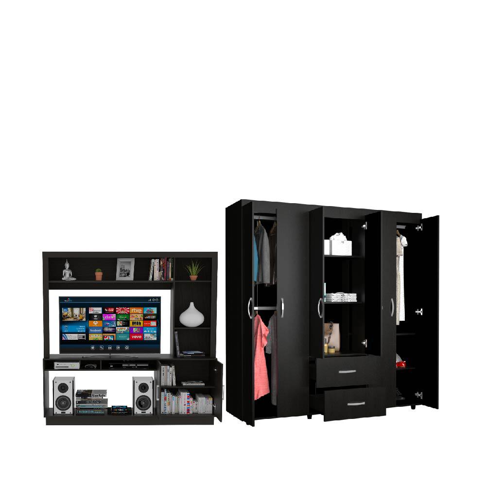 Combo Ficus, Incluye Mesa Para Tv Y Closet img #1