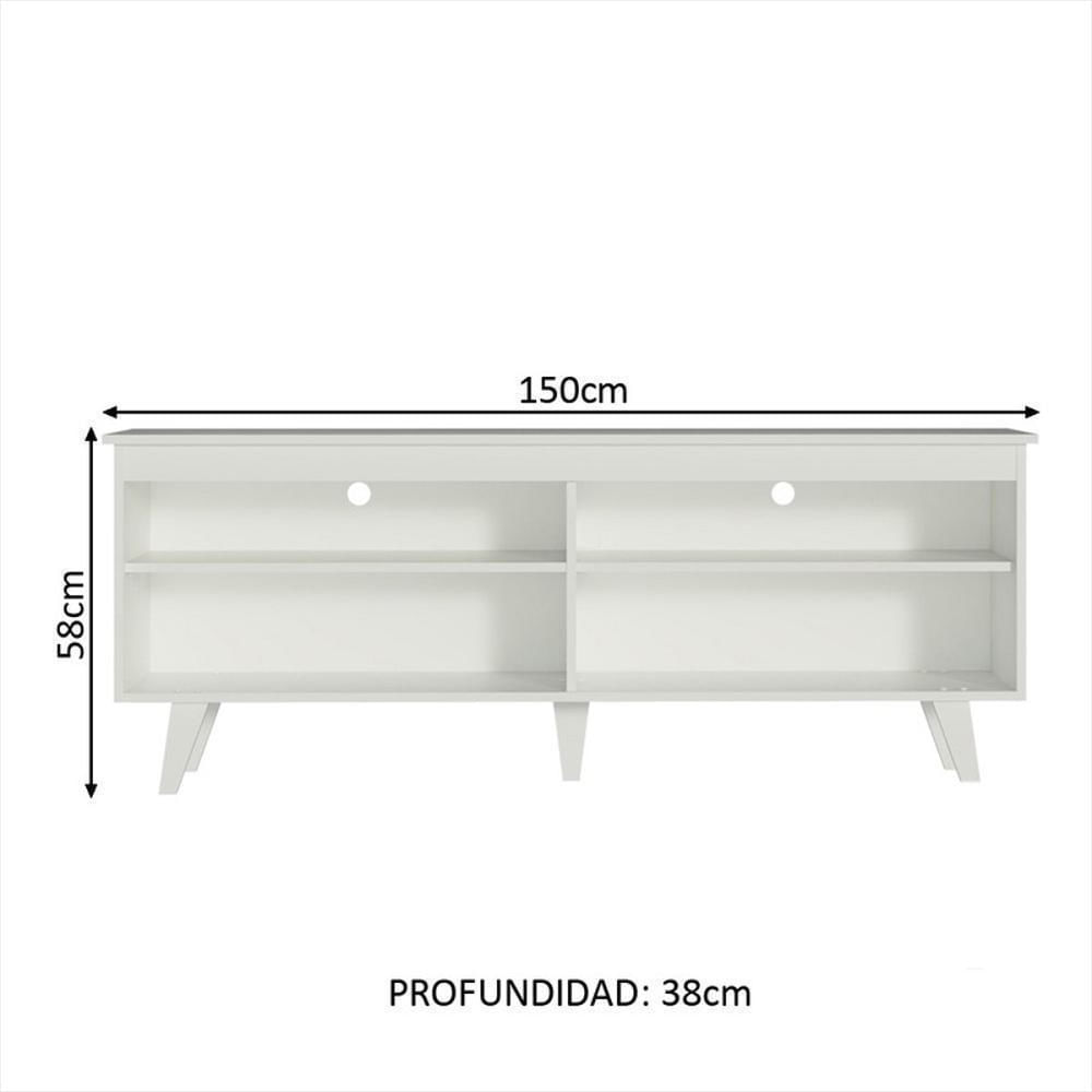 Centro De Entretenimiento Mesa Para Tv Udine Hasta 65 Pulgadas Blanco img #3