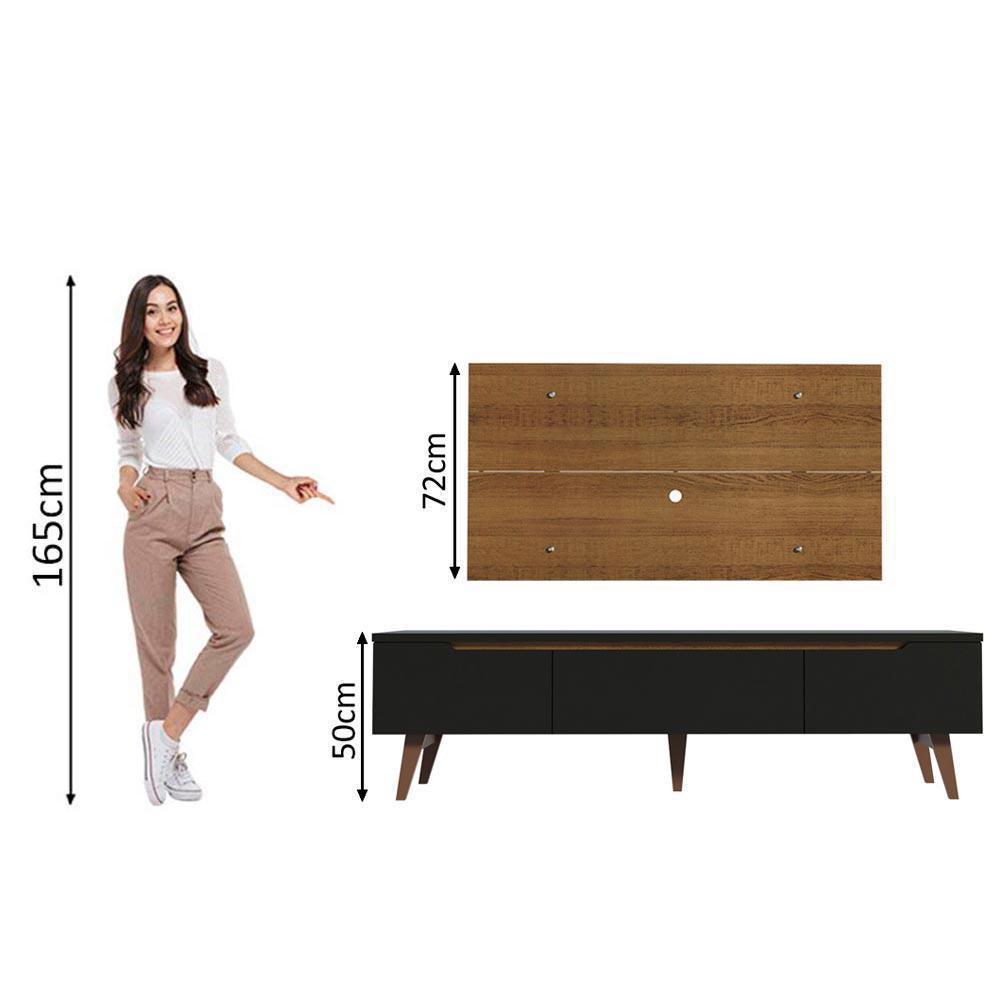 Centro De Entretenimiento Para Tv Reims Mesa Y Panel Hasta 55 Pulgadas Negro/Marrón img #5