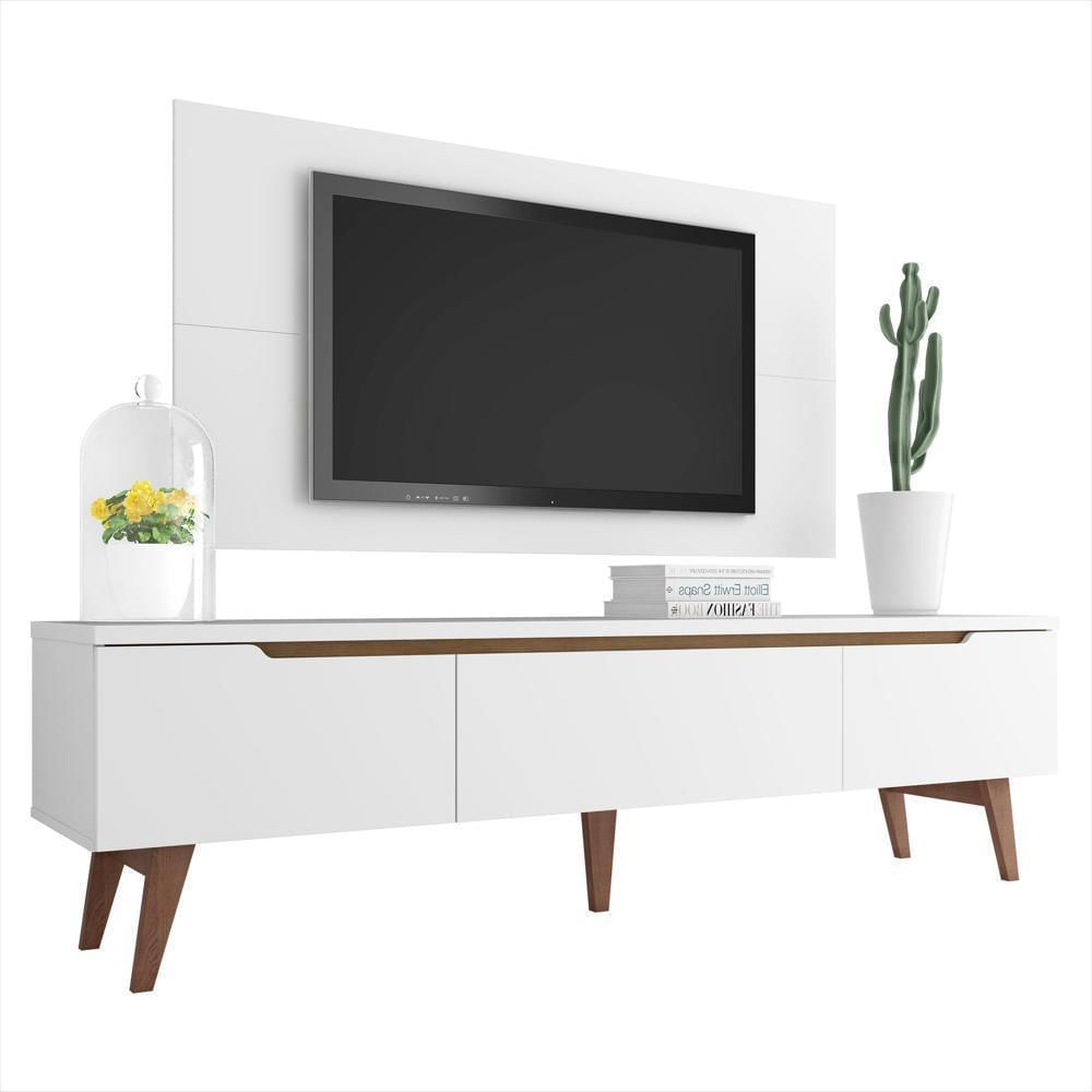 Centro De Entretenimiento Para Tv Reims Mesa Y Panel Hasta 55 Pulgadas Blanco
