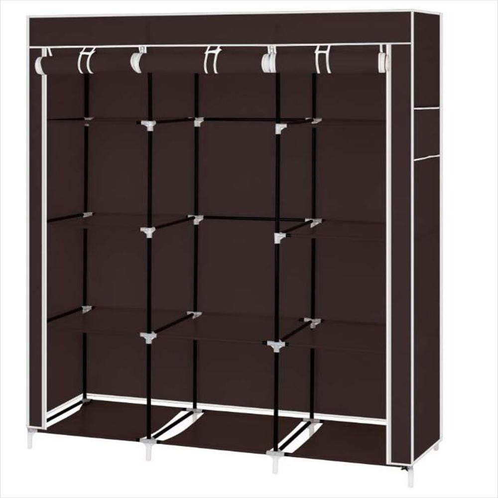 Closet Armario Doble Desarmable Portatil Con Forro Marron