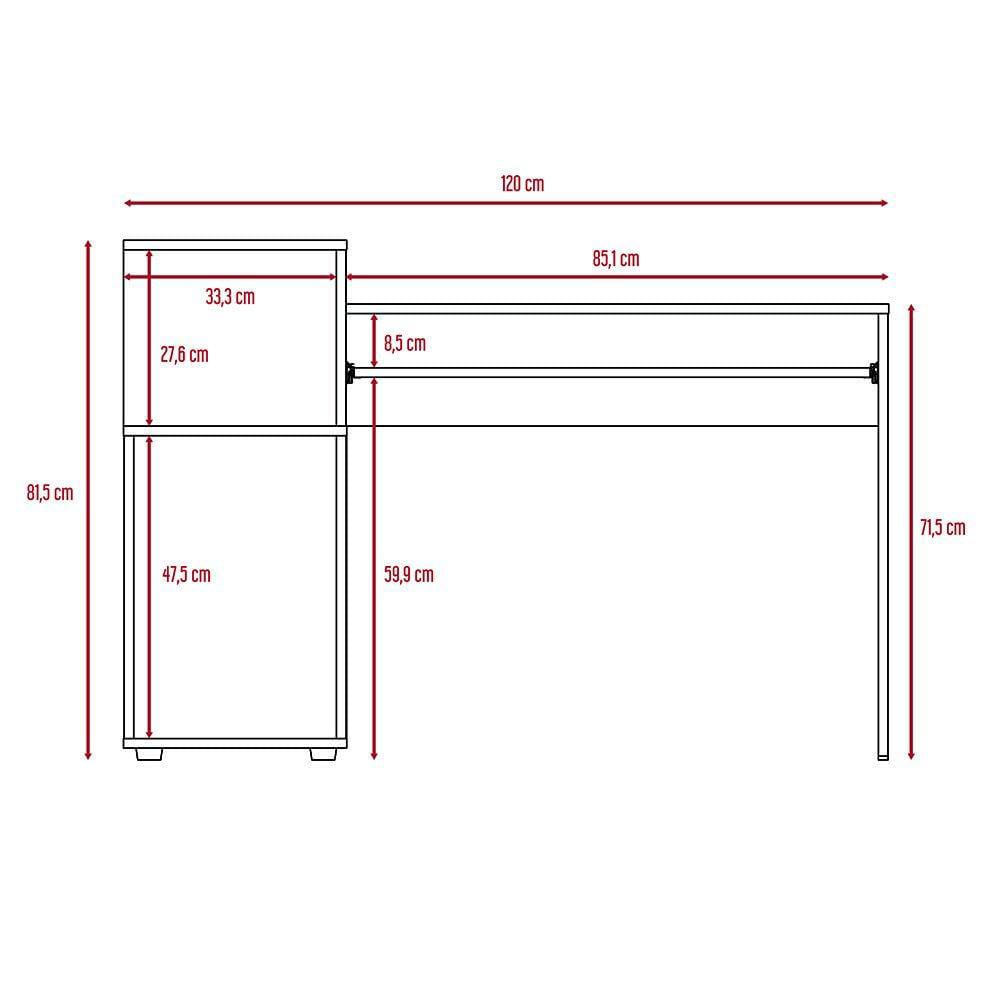 Escritorio Atlanter Rovere Y Blanco 120 Cm img #5