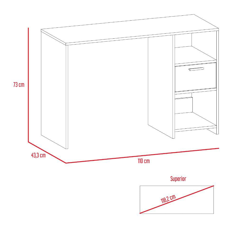Escritorio Budapest, Wengue, Con Un Cajón Archivador Y Dos Entrepaños img #4