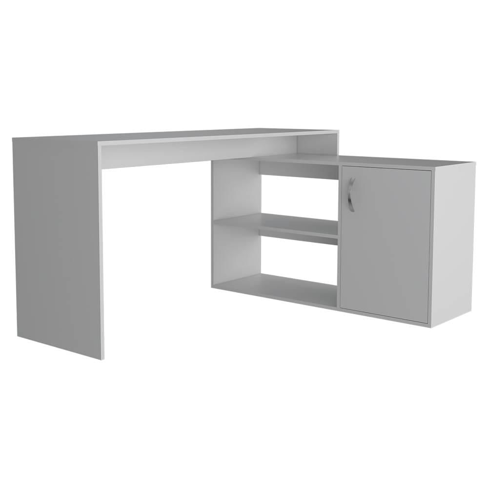 Escritorio En L Axis Blanco 151 Cm Con Puerta Y Entrepaños img #2