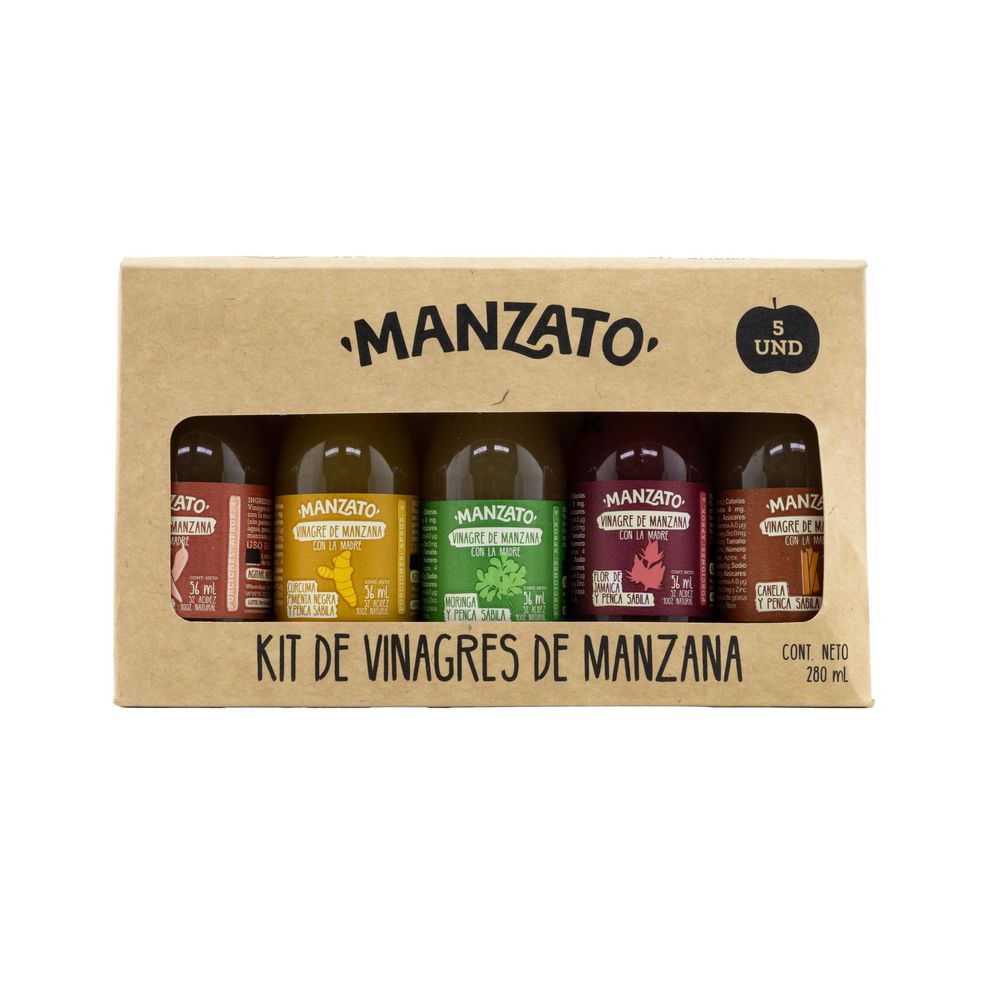 Kit MANZATO Vinagres De Manzana X 5 Unidades (270 ml)