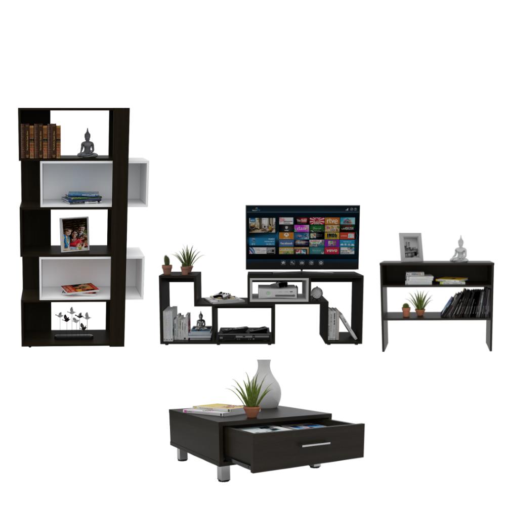 Combo Para Sala Inti, Incluye Mesa Para Tv, Biblioteca Cubo, Mesa Auxiliar Y Mesa De Centro img #1
