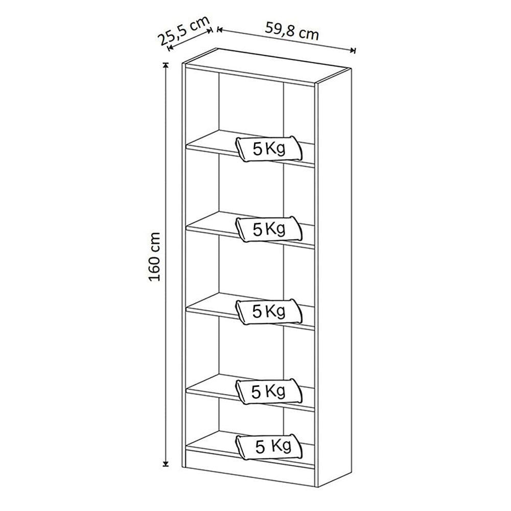 Biblioteca Rosana Cafe 60 Cm Con Entrepaños img #4