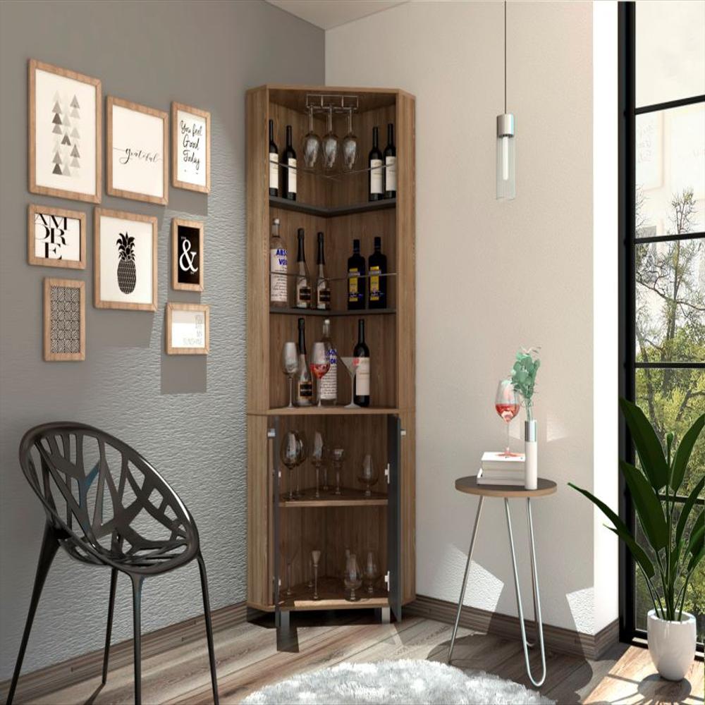 Bar Polinesio, Miel Y Plata Oscuro, Con Espacio Para Botellas Y Copas img #2