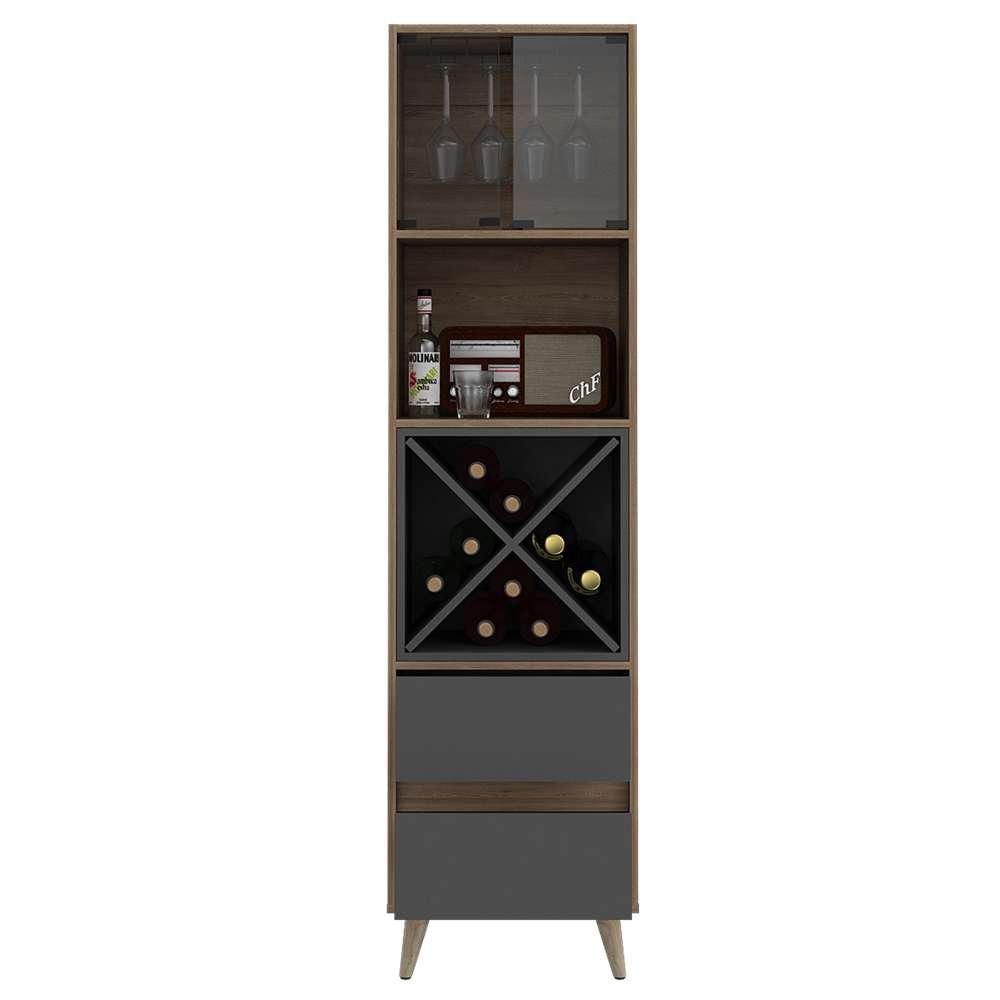 Bar Salem Miel Y Plomo 46 Cm Con Cajones Y Puertas De Vidrio img #4