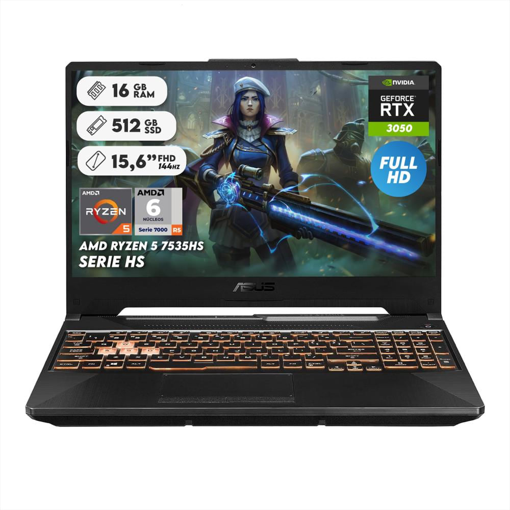 Portatil Gamer Asus Tuf R5 7535Hs Ram 16Gb Ssd 512Gb + Grafica 3050
