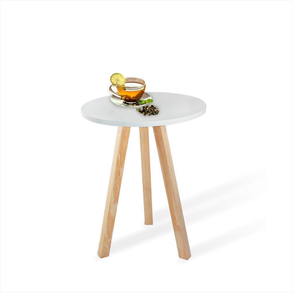 Mesa Auxiliar (40X40x40) Blanca Pata Cuadrada Maux 02C