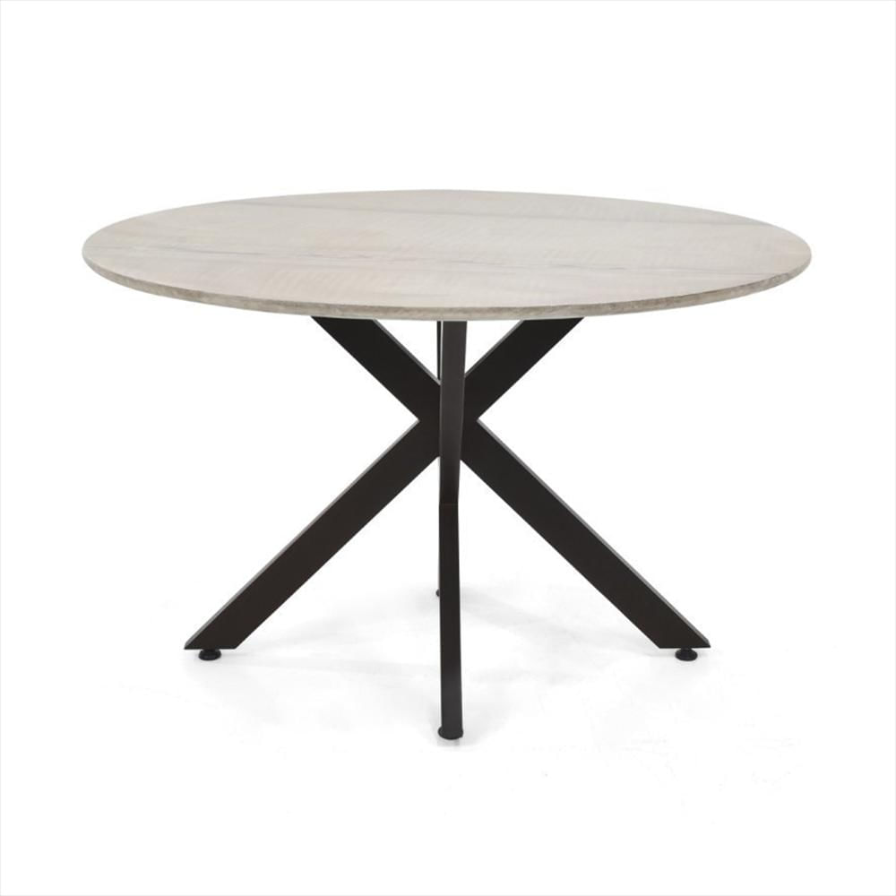 Mesa De Comedor 6 Puestos Circular Mdf Chocolate Patas En Forma De X