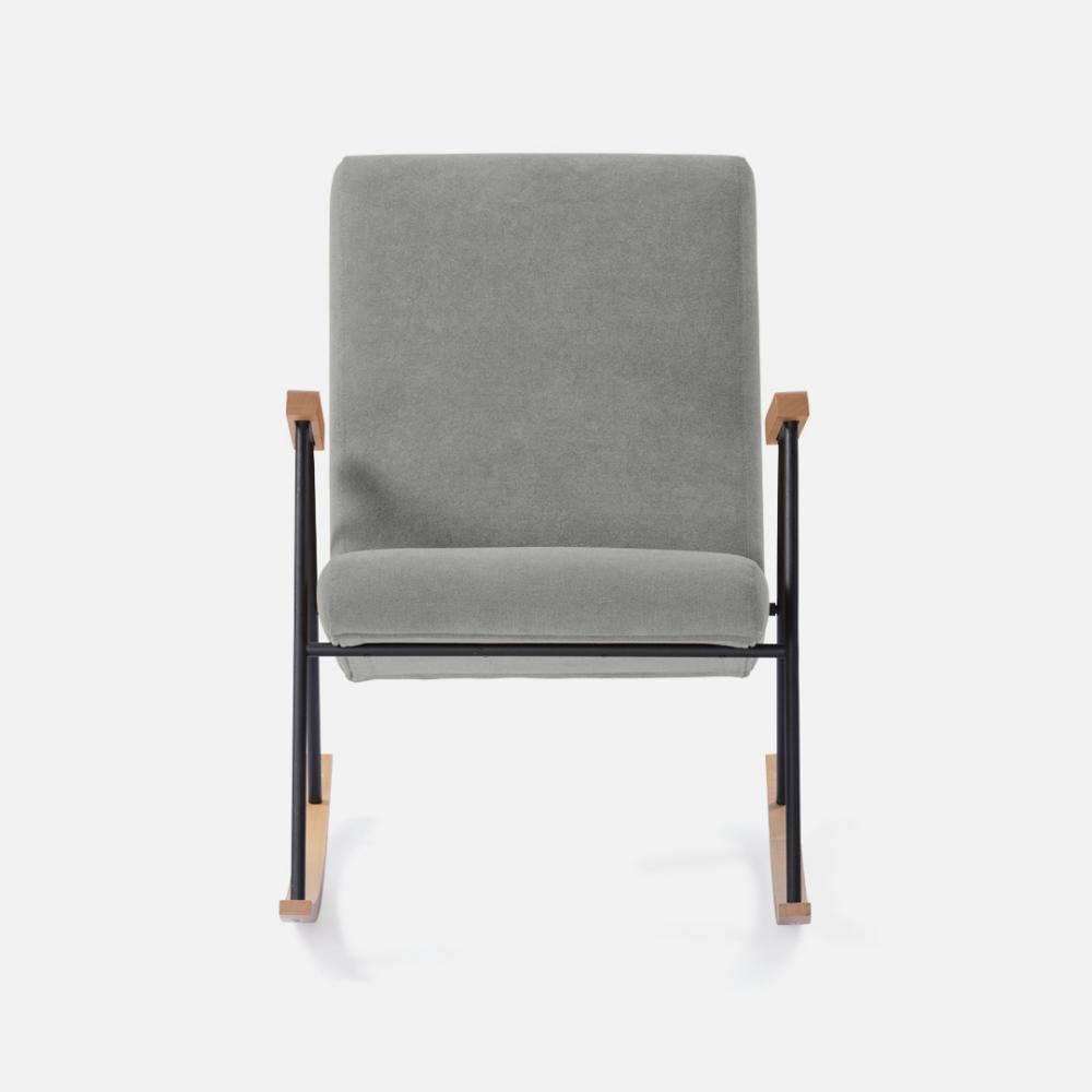 Silla Mecedora Con Madera Blech Cosmic Gris Claro img #2