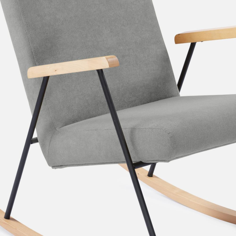 Silla Mecedora Con Madera Blech Cosmic Gris Claro img #3