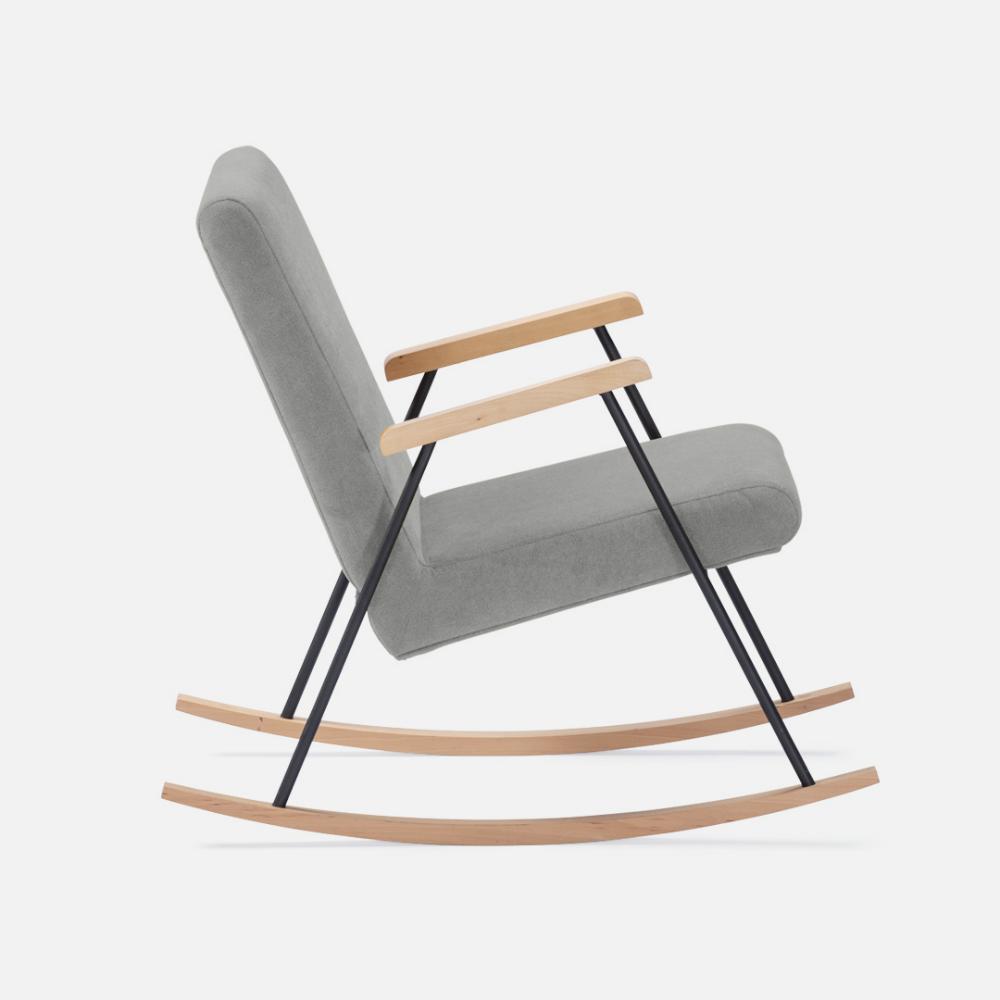 Silla Mecedora Con Madera Blech Cosmic Gris Claro img #4
