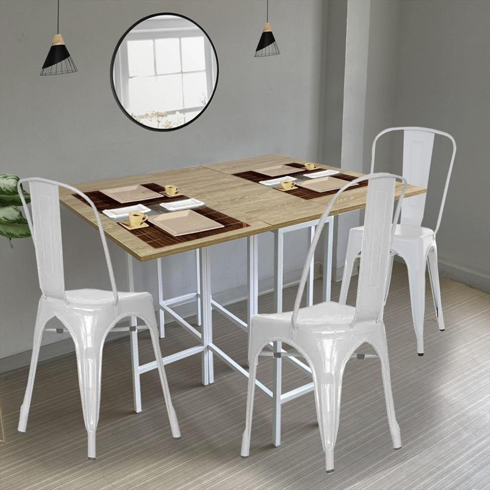 Mesa De Comedor Plegable Pro Blanco Vienes Comreple 02 03